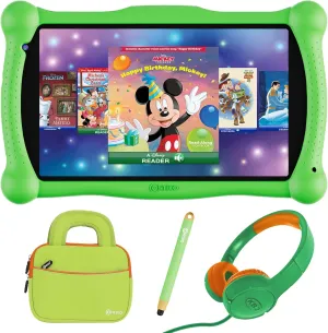 Contixo 7" Disney Kids Learning Tablet Bundle - Headphones, Stylus & Bag, Pre-Installed Disney Storybook (Value $200) & Teacher-Approved Apps, Parental Controls, Ideal for Education - Green