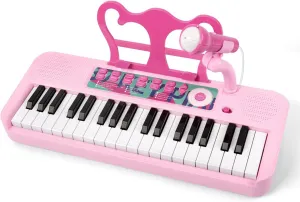 Contixo KP1 Toddler Piano Keyboard – 37-Key Music Toy with Mic, Dual Speakers, 22 Demos, 4 Instrument Sounds, Volume Control – Early Learning Musical Toy for Kids 3-8