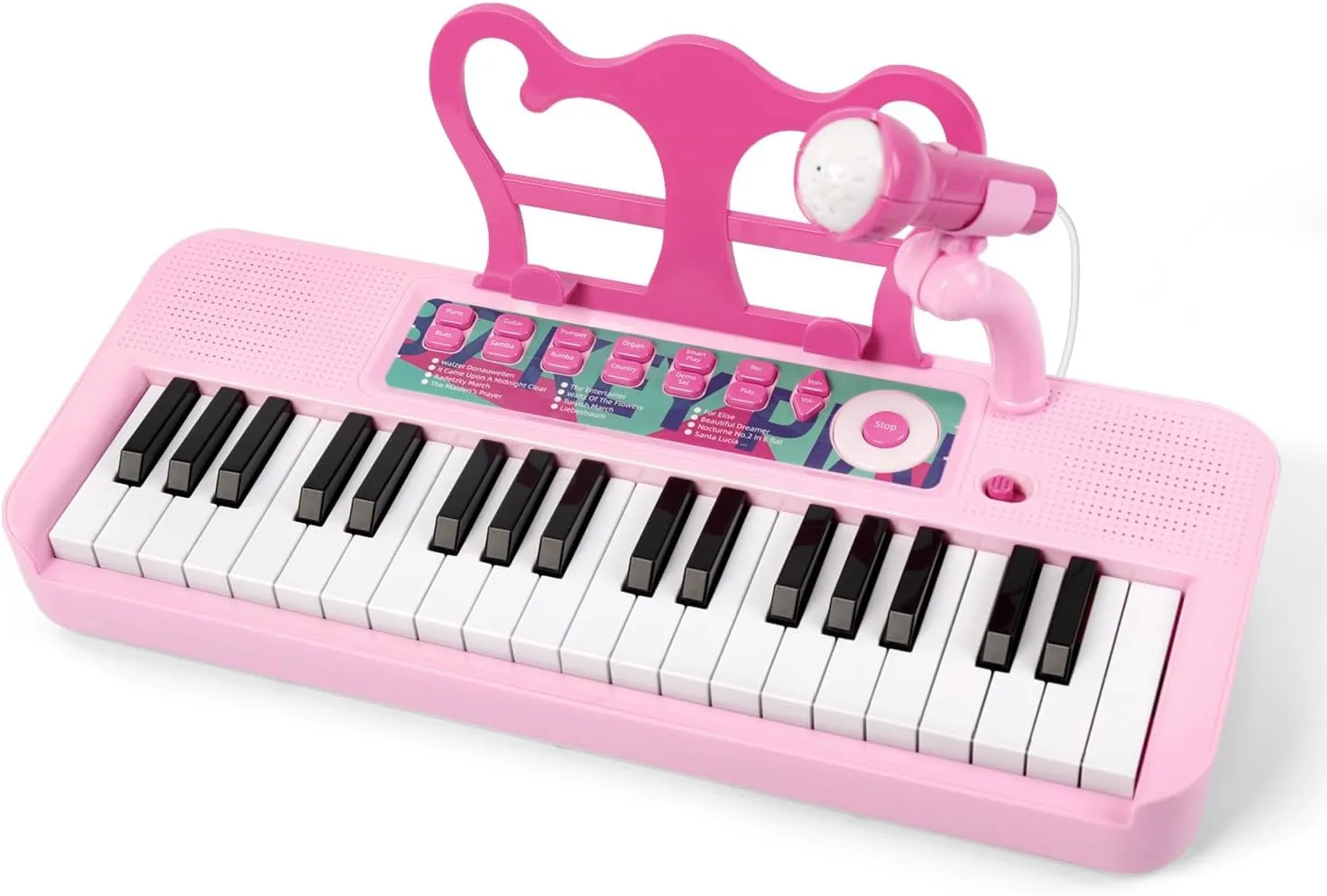 Contixo KP1 Toddler Piano Keyboard – 37-Key Music Toy with Mic, Dual Speakers, 22 Demos, 4 Instrument Sounds, Volume Control – Early Learning Musical Toy for Kids 3-8