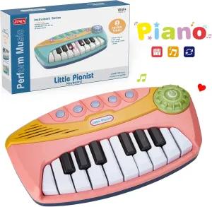 Contixo KP2 Toddler Piano Keyboard - Mini Baby Pianos for Kids Ages 1–5 with Lights, Volume Control – Early Learning Musical Instrument Toy for Boys & Girls-Pink