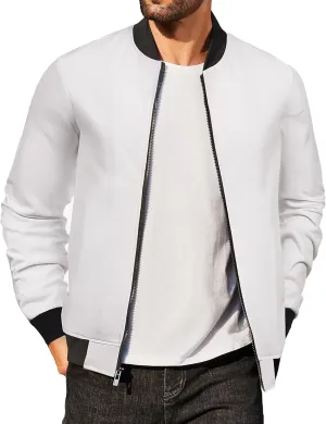 COOFANDY Men's Casual Varsity Jacket Vintage Lightweight Bomber Jackets Zip Up Fashion Coat