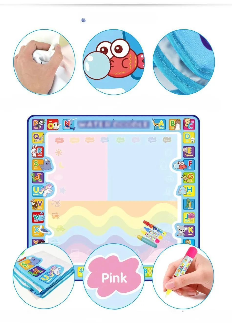 Coolplay Magic Water Drawing Mat – Montessori Educational Doodle Board with Magic Pens for Creative Kids' Fun and Learning