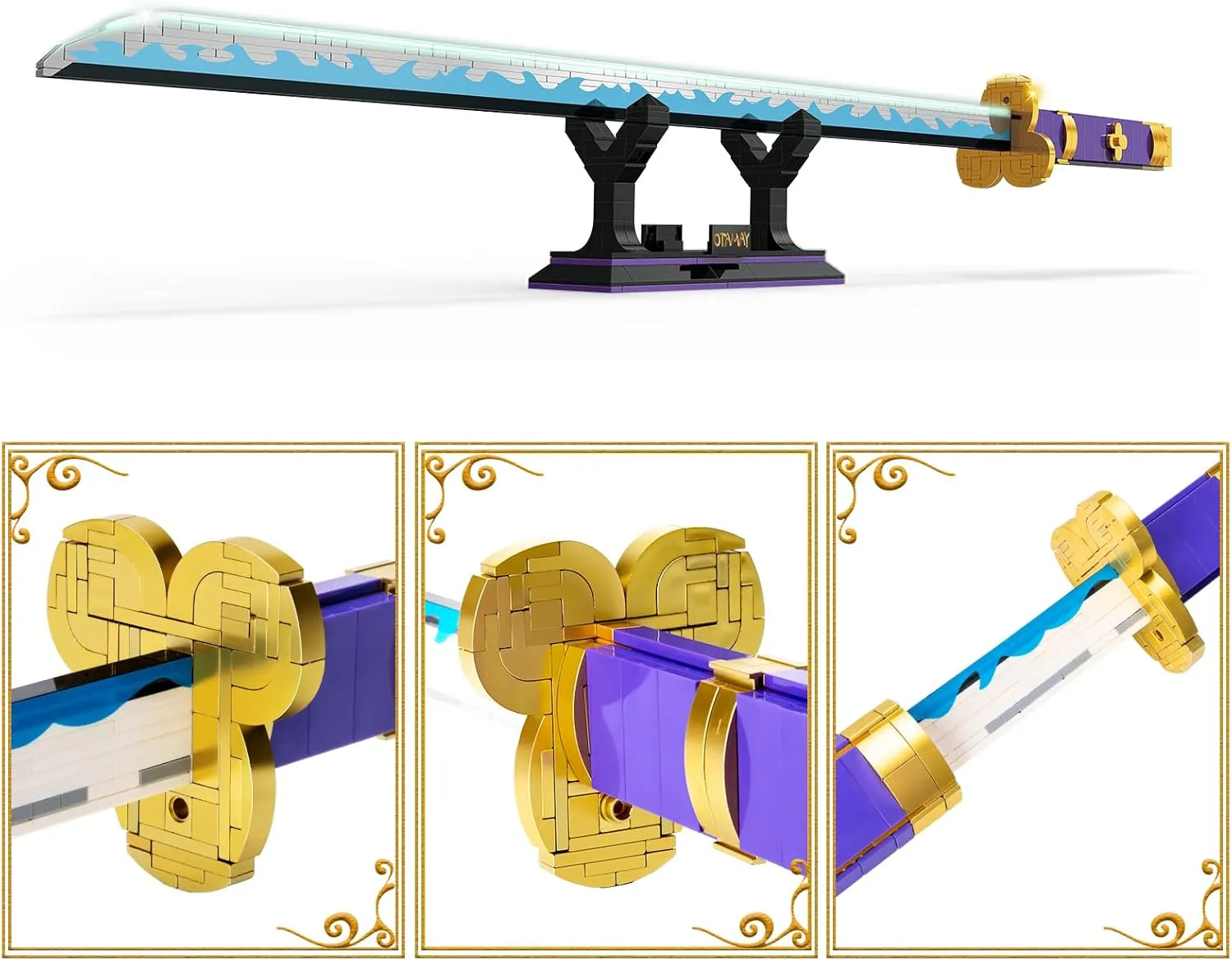 Cosplay Anime Swords Building Set,Anime Yamato Sword Building Block with Scabbard and Stand Model Kits Toy,Creative Gifts for Adults and Kids 8  (936PCS)