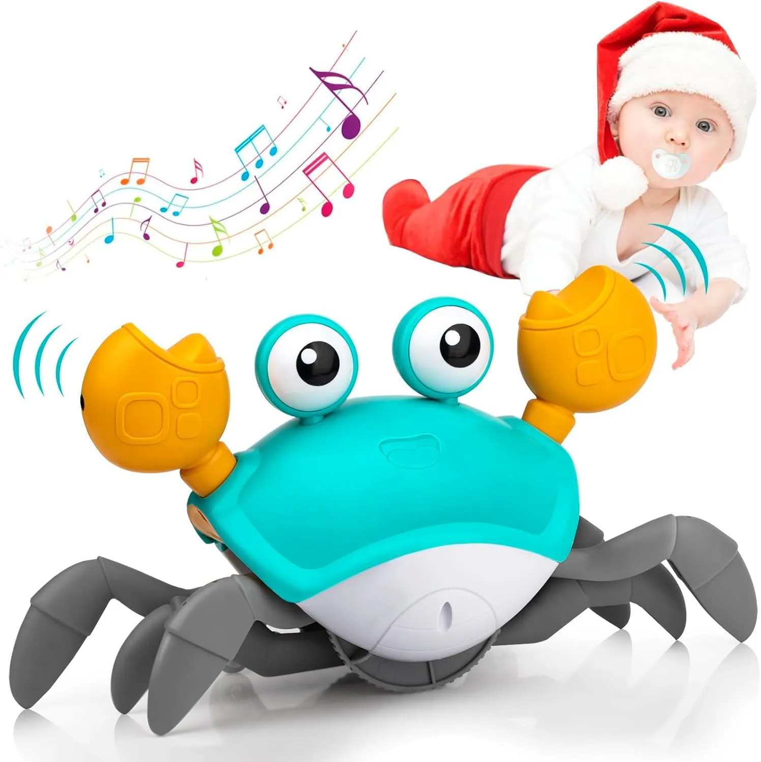 Crawling Crab Baby Toys Infant - Tumble Time Toy Gift Baby Boys and Girls 0-6 6-12 Learning to Crawl 9-12 12-18 Toddlers 36 Months Old Music Development Interactive Birthday Gift