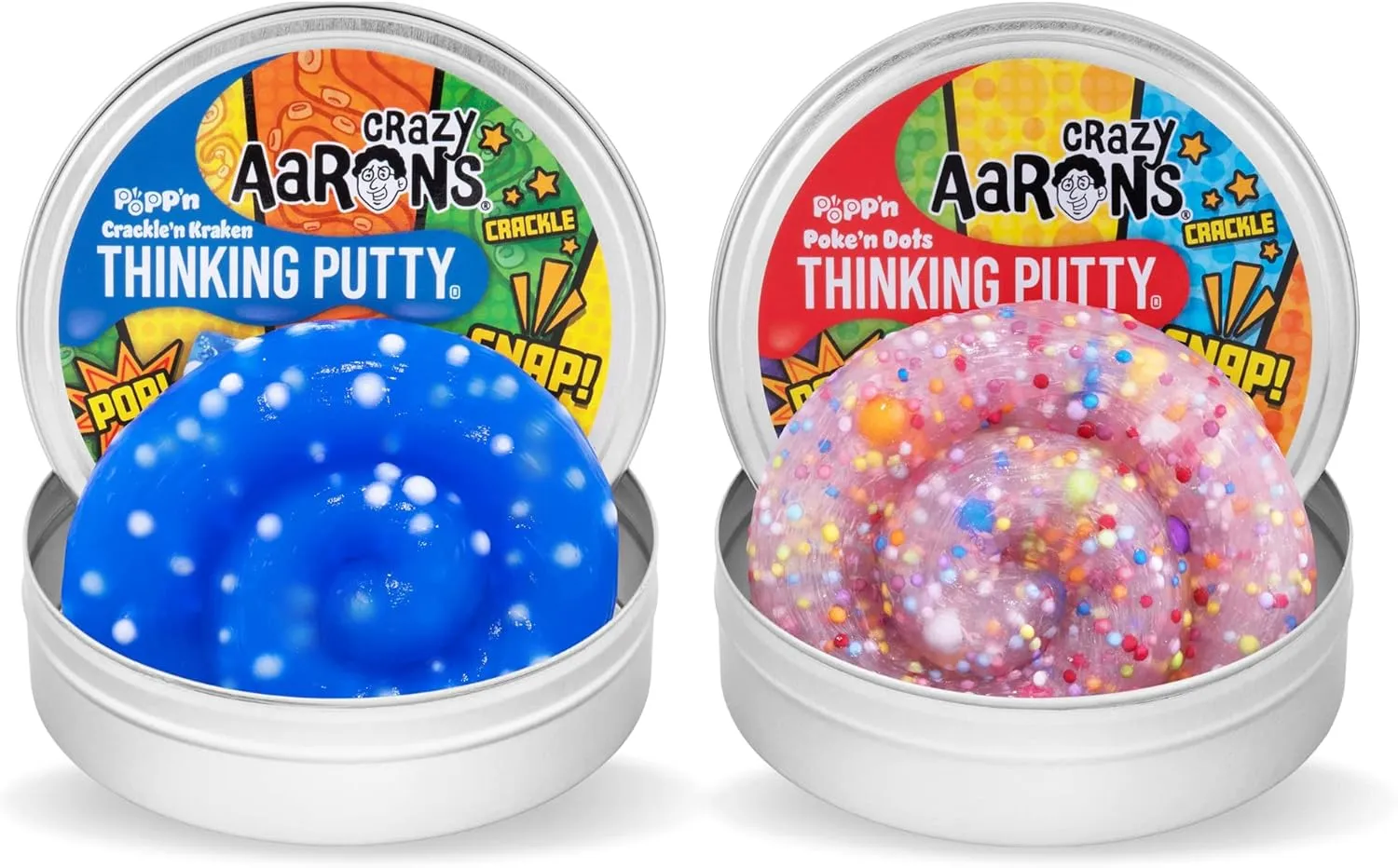 Crazy Aaron’s Crackle’n Kracken & Poke'N Dots Popp’n Thinking Putty Bundle