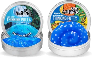 Crazy Aaron's Falling Water & Crackle'n Kracken Popp'n Thinking Putty Bundle