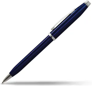 Cross Century II Refillable Ballpoint Pen Presented in a Luxury Gift Box - Medium Point, Black Ink, Translucent Blue & Chrome