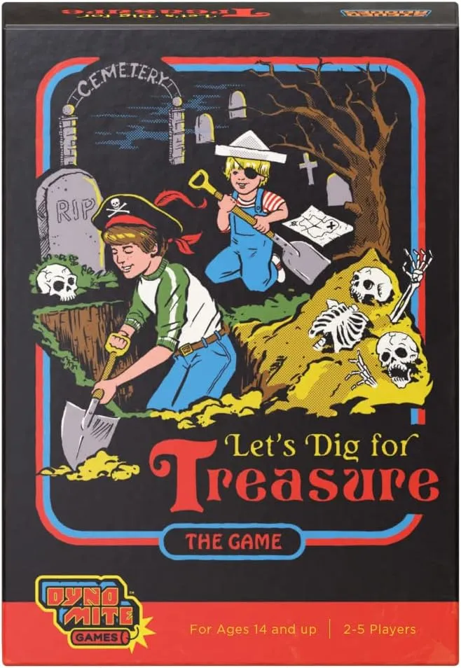 Cryptozoic Entertainment Let’s Dig for Treasure - Push-Your-Luck Card Game - 2-5 Players - Steven Rhodes Artwork - Dynomite Games