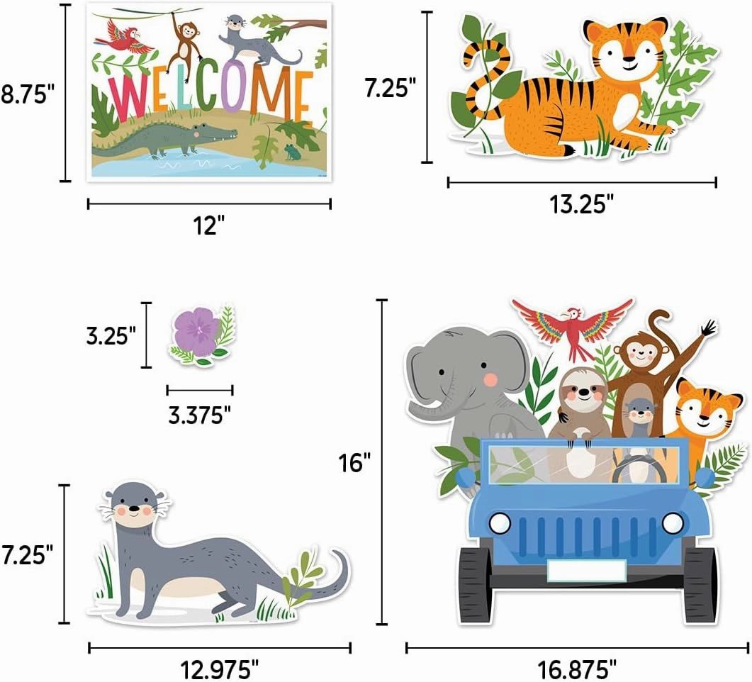 CTP Jungle Friends Bulletin Board Classroom Decorations Top Classroom Decorating Accents (Creative Teaching Press 10917)