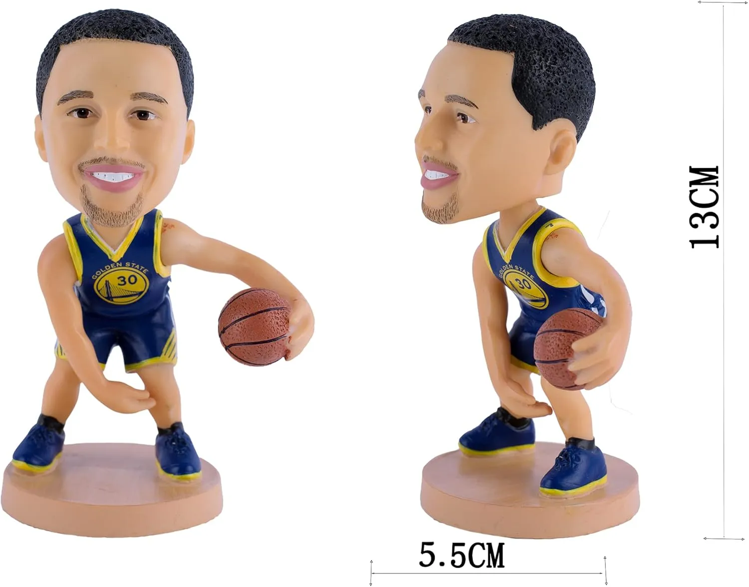 Curry Bobblehead Basketball Action Figure -5.1 in Hand-Painted Resin Warriors Collectible Doll - Perfect Sports Fan Gift - Curry in Iconic 30# Jersey
