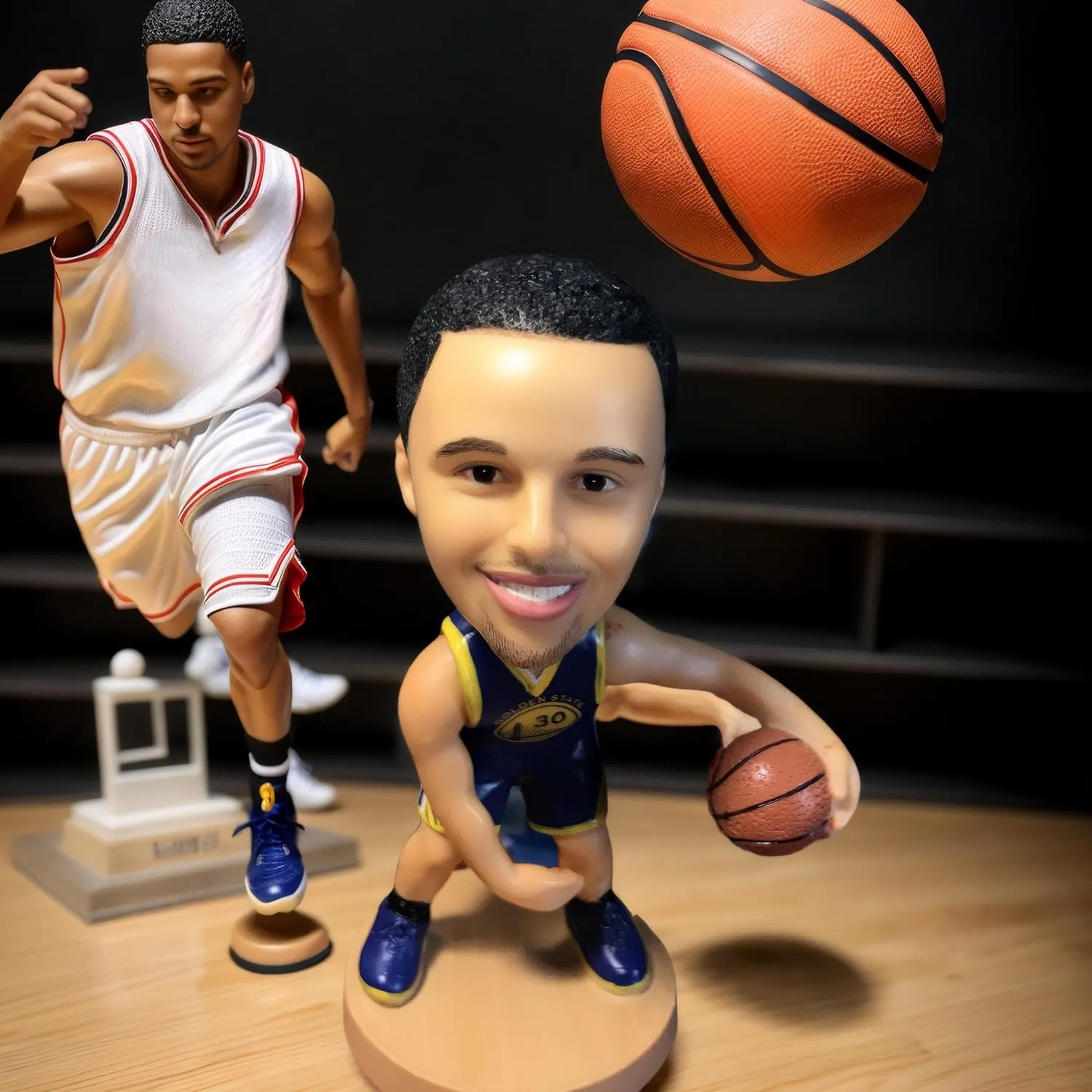 Curry Bobblehead Basketball Action Figure -5.1 in Hand-Painted Resin Warriors Collectible Doll - Perfect Sports Fan Gift - Curry in Iconic 30# Jersey