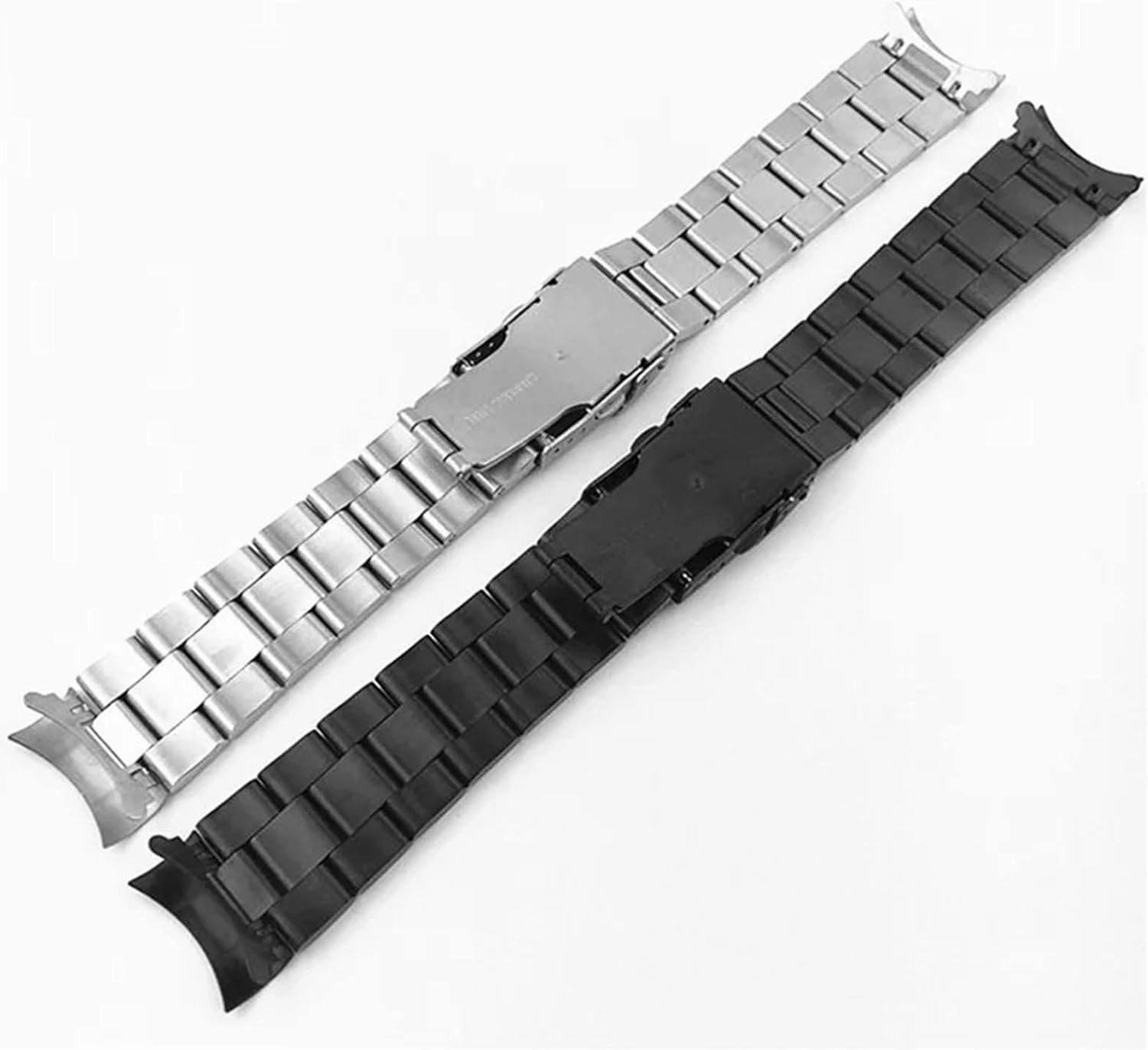 Curved Ends 18mm 20mm 22mm Solid Stainless Steel Band Link Bracelet Watch Band Mens Replacement Band