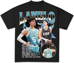 Custom Lamelo Ball Vintage Graphic Tee | Premium Quality Heavyweight Basketball Shirt for Adults & Kids