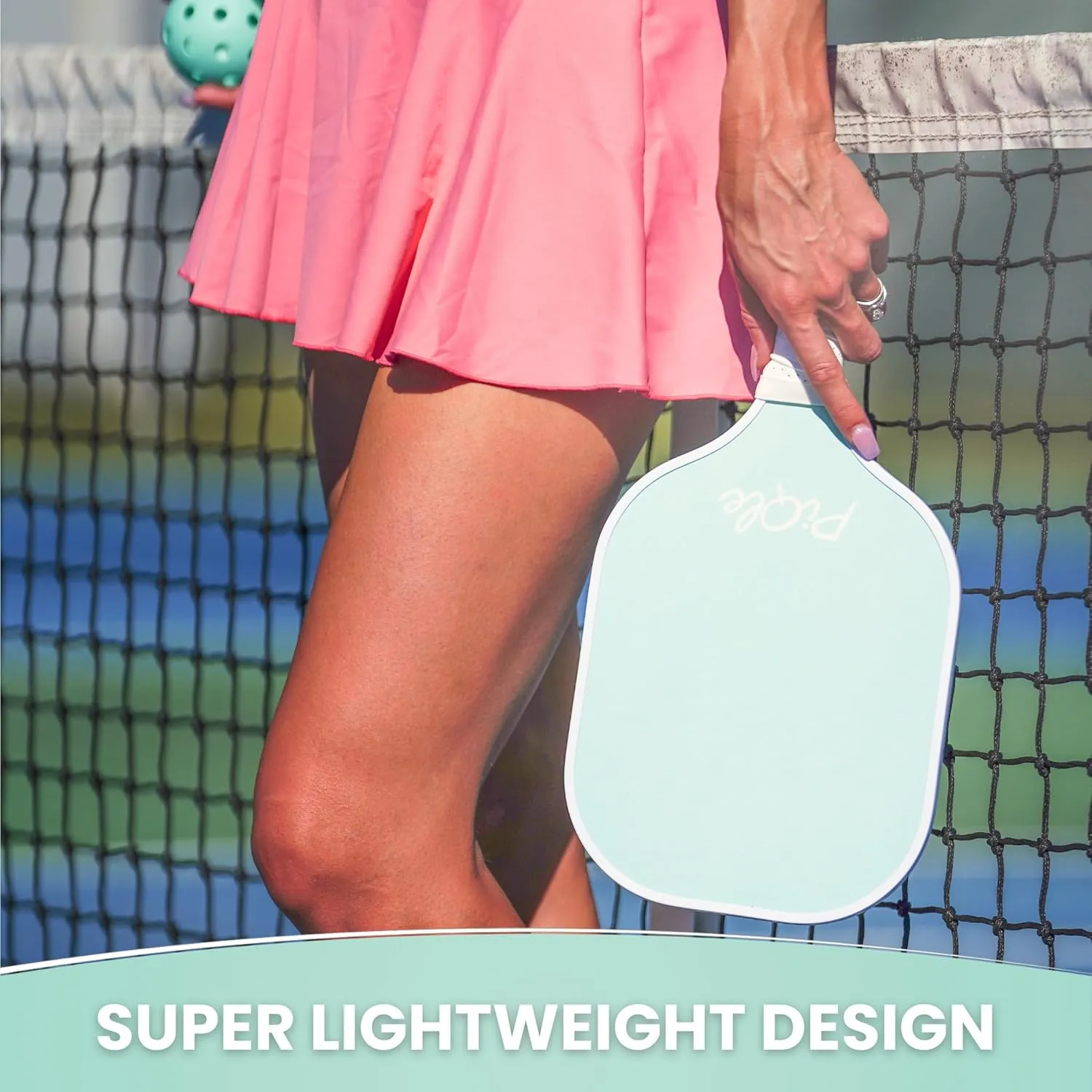 Cute Pink Pickleball Paddle | Fiberglass Surface Pickleball Racket with Comfort Cushion Grip | Lightweight Ideal for Beginners | Pickleball Gifts for Women