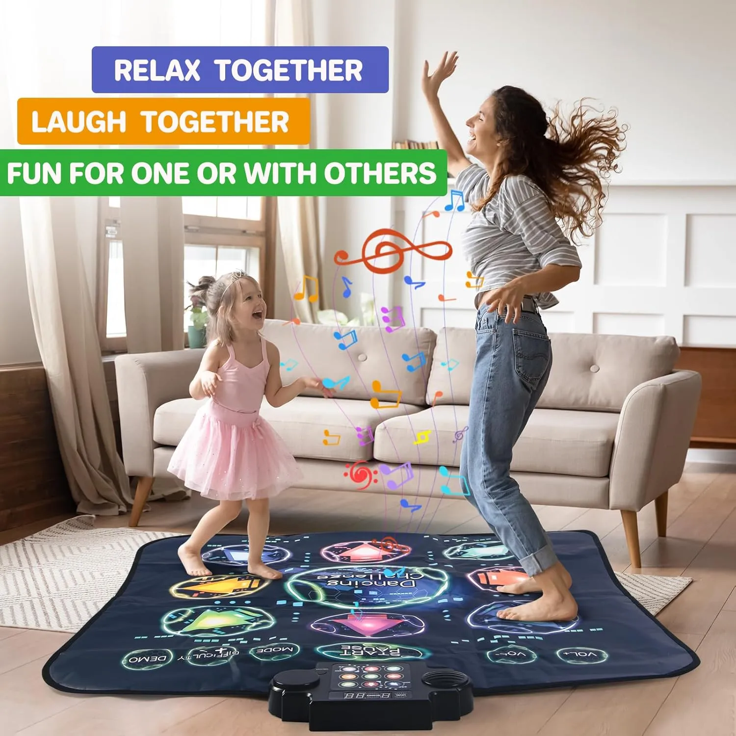 Dance Mat, Electronic Dance Mixer Rhythm Step PlayMat,Dance pad Game Toy for Girls Boys,Christmas/Festival/Birthday Gift for Kids, Built-in Music,24 Challenge Levels,Age 3-4 6 7 8 9 10 11 12  Year Old