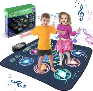Dance Mat, Electronic Dance Mixer Rhythm Step PlayMat,Dance pad Game Toy for Girls Boys,Christmas/Festival/Birthday Gift for Kids, Built-in Music,24 Challenge Levels,Age 3-4 6 7 8 9 10 11 12  Year Old