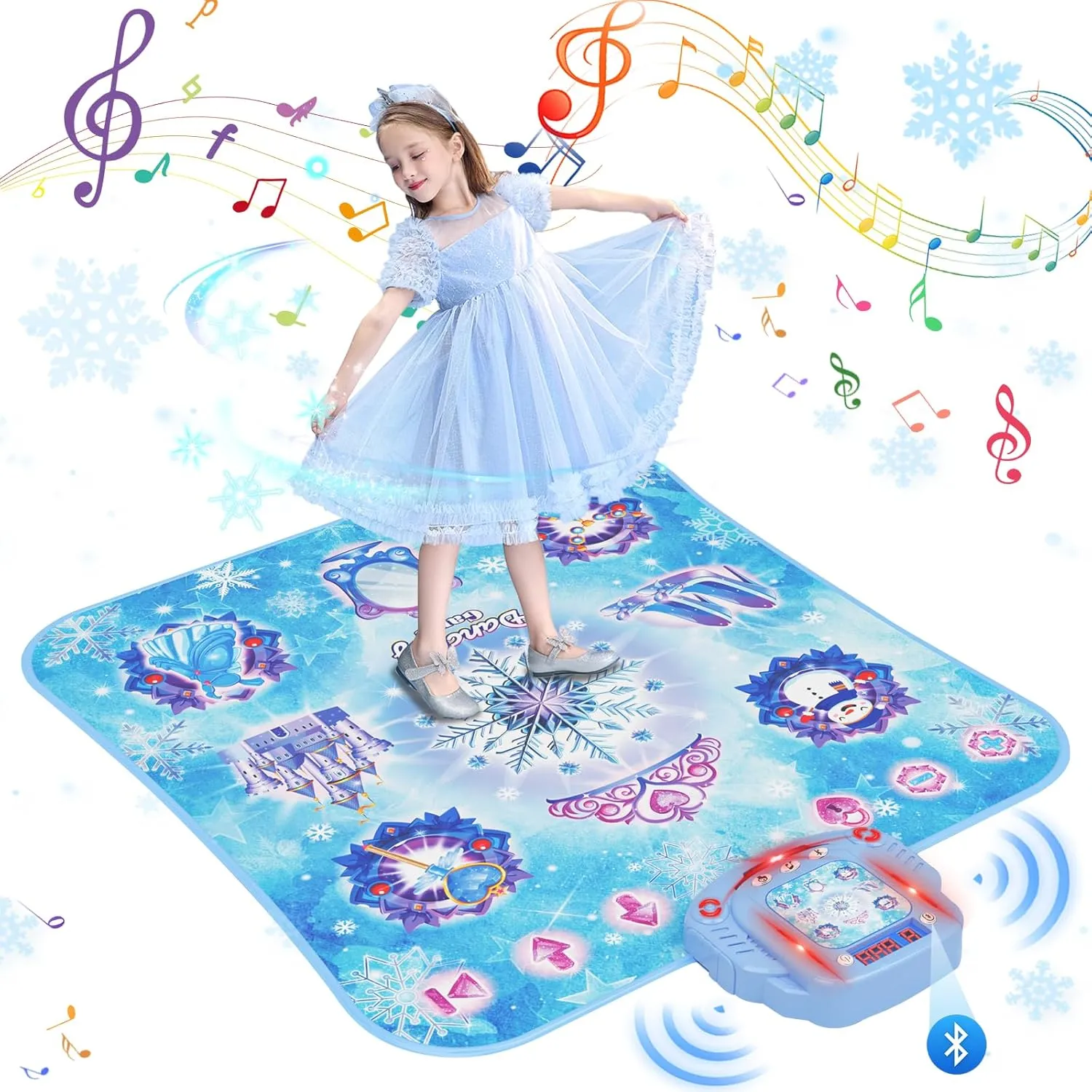 Dance Mat for 3-12 Year Old Girls, Electronic Dance Pad with 8 Button & Wireless Bluetooth, Music Dance Toy Birthday Xmas Gifts for Kids 3 4 5 6 7 8 9 10  Year Old