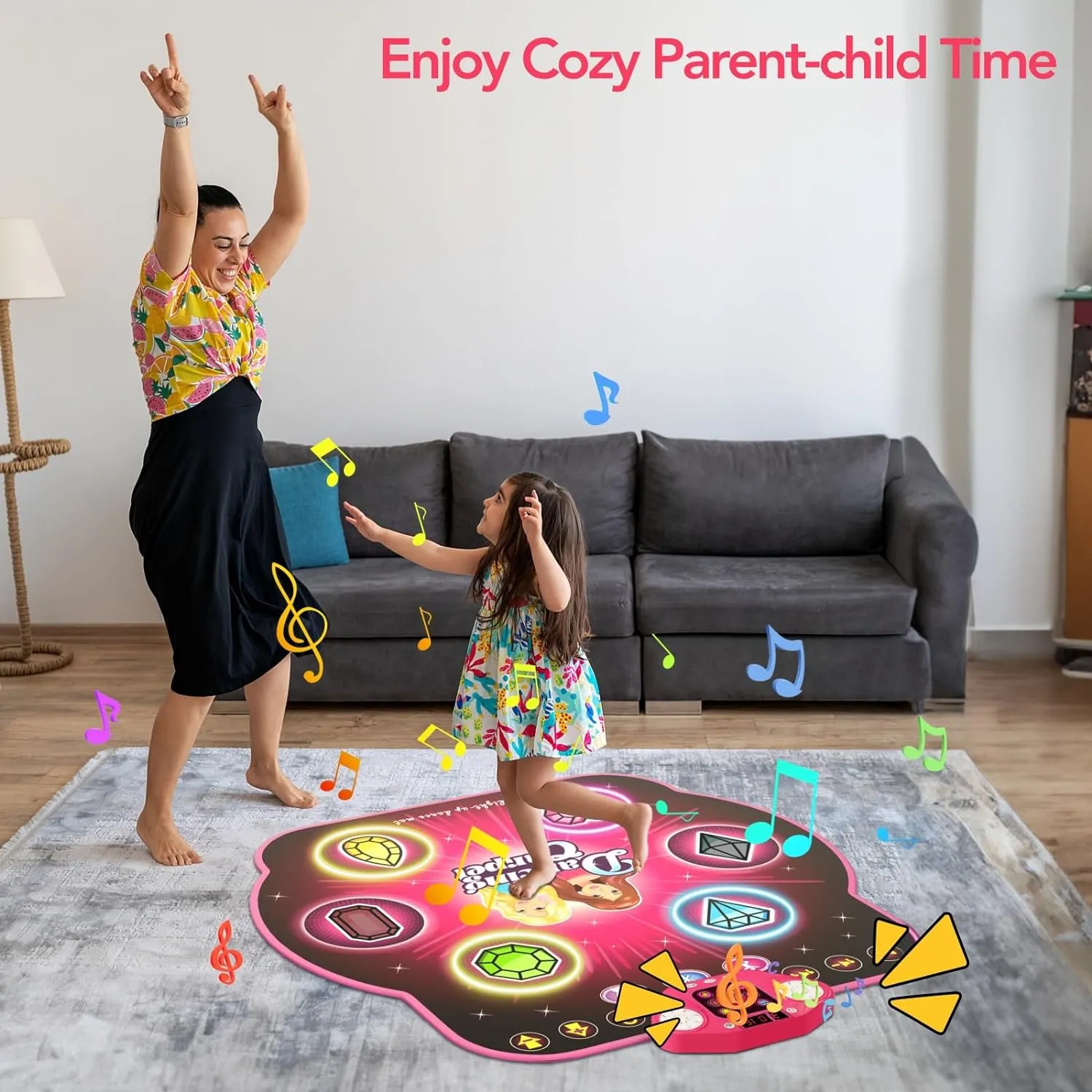 Dance Mat Toys for 4-12 Year Old Kids, 6 Button Light-up Dancing Challenges Bluetooth Electronic Dance Pad with 6 Game Modes, Birthday/Xmas Gifts for 4-12 Year Old Girls