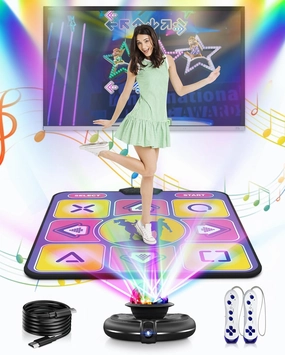 Dance Mat, Eletrionic Dance Mat with Multiple Modes, Non-Slip Dance Mat for TV with HD Camera, Musical Dance Game Mat for Girls Boys, Christmas/Birthday/Valentine's Day Gifts for Kids Adults