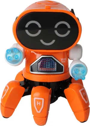 Dancing Robot Music Light Dancing Electric Walking Singing All Direction Movement Dancing Robot Walking Dancing Electronic Robot for Boys and Girls, Standard, Orange