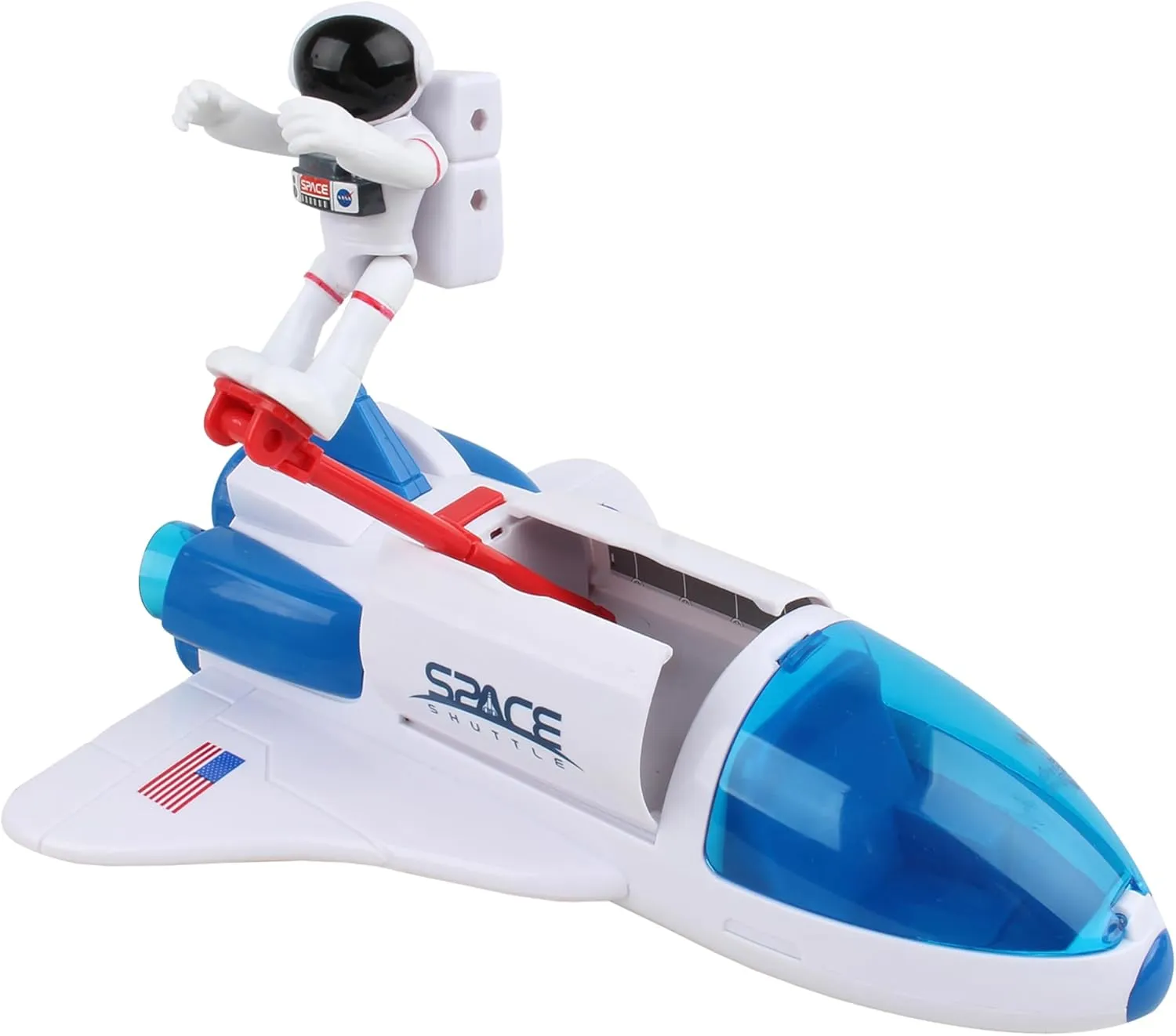 Daron NASA Space Adventure Series: Space Shuttle with Lights & Sounds & Figure, Approx 9" X 7", Medium