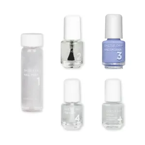 Dazzle Dry Mini Kit 4 Step System - Sail Away - A pastel periwinkle blue. Full coverage cream. (5 Piece Kit / 5 Manicures)