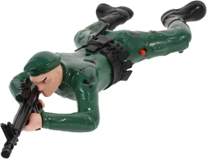 DECHOUS 1Pc Electric Crawling Soldier with Light and Sound Safe Figurine for Playtime Fun for Parties and Creative Imagination Battery Operated AAA Not Included Random Color