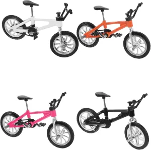 DECHOUS 4pcs Mini Bike Realistic Finger Mountain Bike Models for Display and Play Bicycle Racing Simulation Models