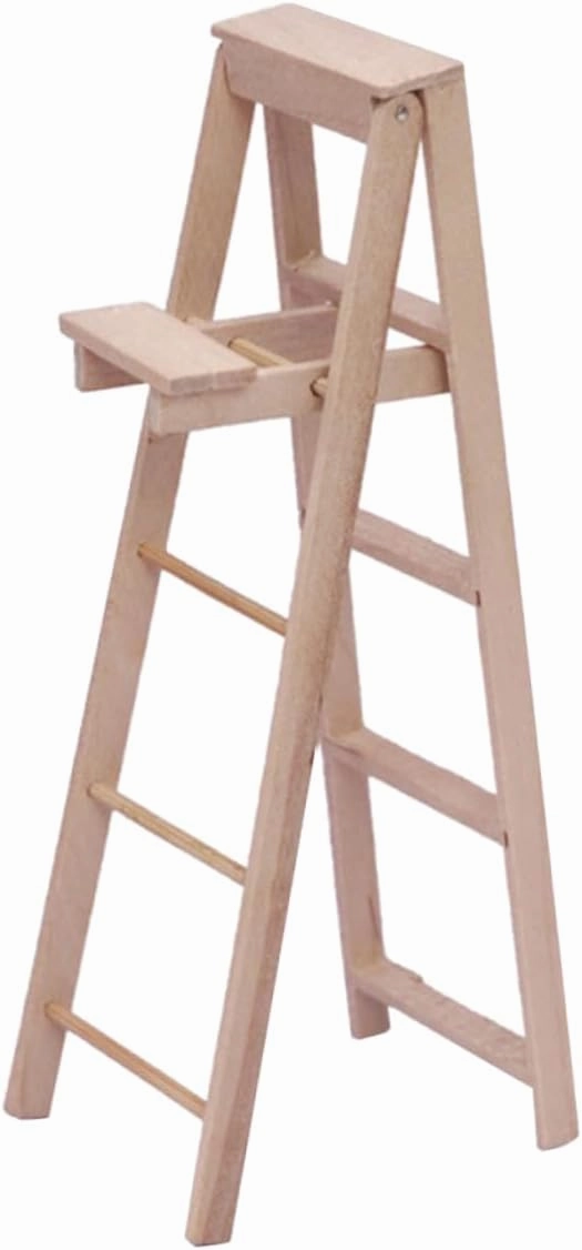 Decorative Miniature Wooden Ladder for Dollhouse Safe and Charming Ornament for House Interiors Present for Miniature Enthusiasts