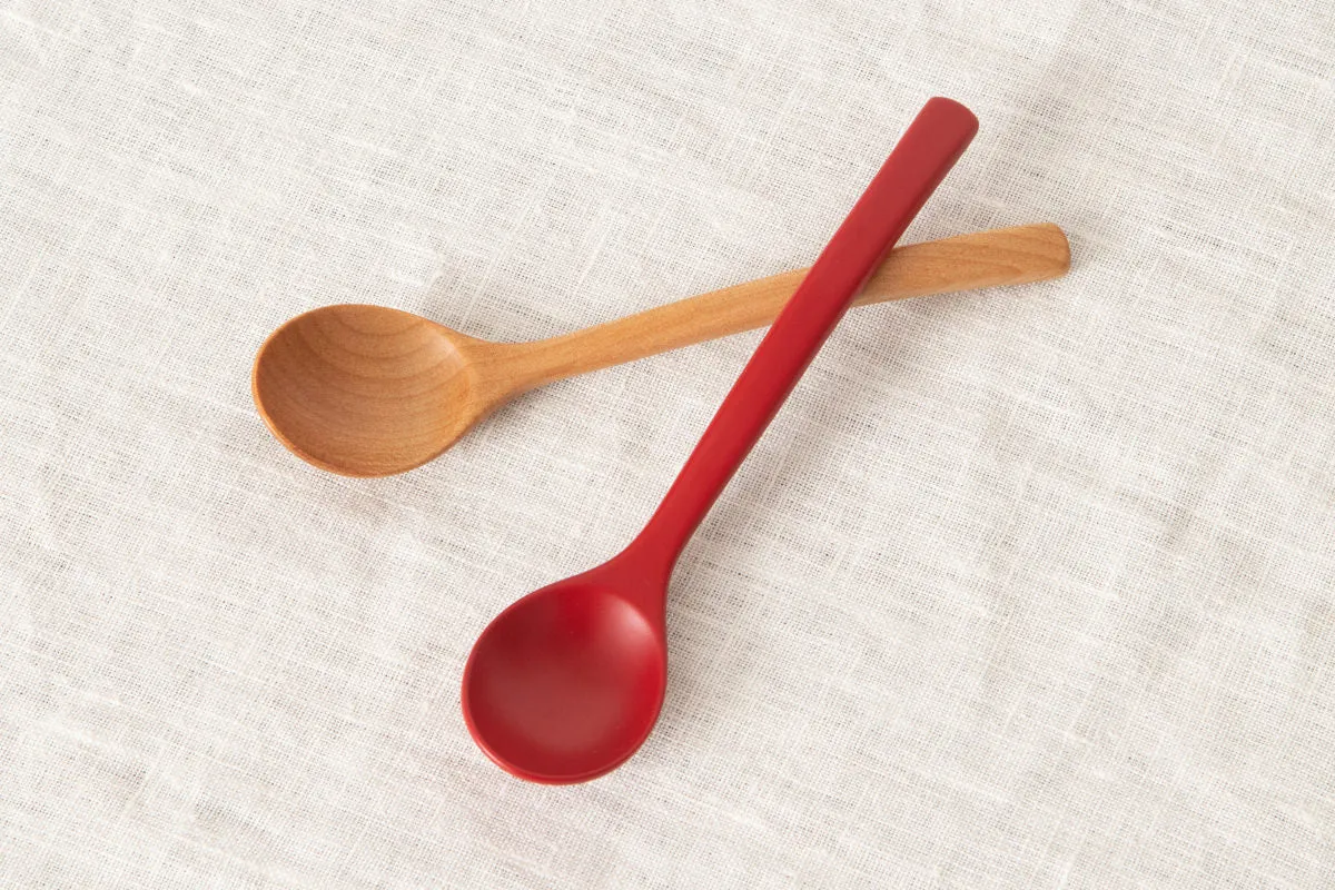 Dessert spoon “ARCH” [ Natural, Red ] / Japanese cherry birch / Ōita-JPN 211142