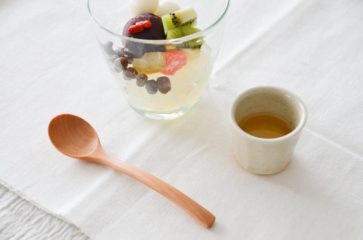Dessert spoon “ARCH” [ Natural, Red ] / Japanese cherry birch / Ōita-JPN 211142
