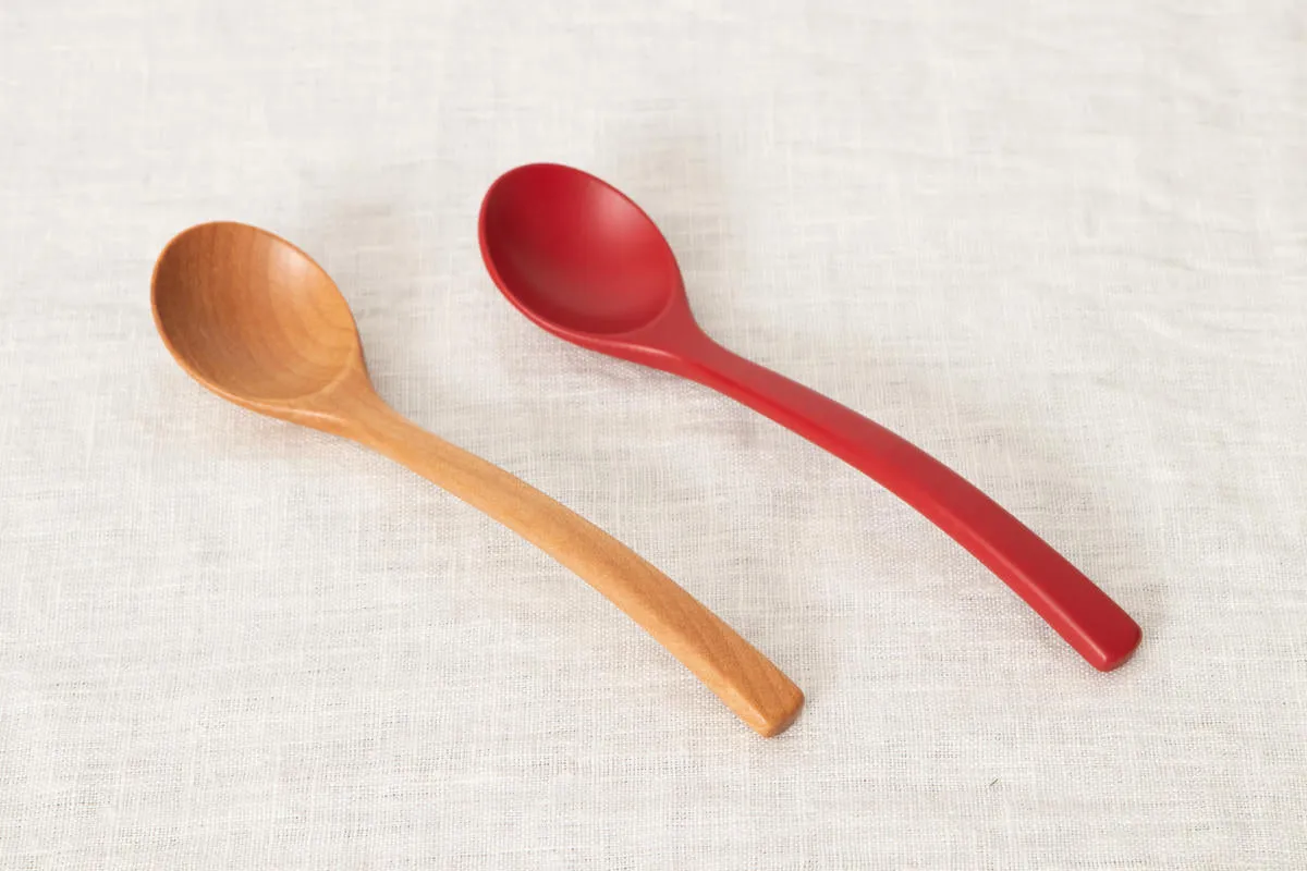 Dessert spoon “ARCH” [ Natural, Red ] / Japanese cherry birch / Ōita-JPN 211142