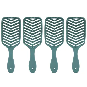 Detangling Hair Brush 4pcs | Hollow Design for Wet & Dry Hair | Styling Comb for Women/Men/Young Users | Portable ABS Plastic, No Hair Breakage