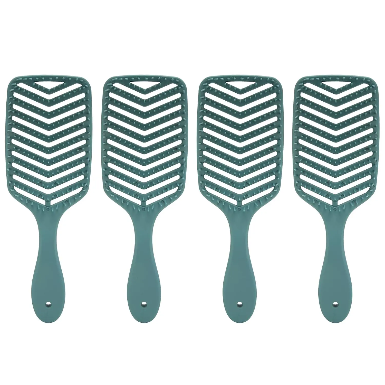 Detangling Hair Brush 4pcs | Hollow Design for Wet & Dry Hair | Styling Comb for Women/Men/Young Users | Portable ABS Plastic, No Hair Breakage