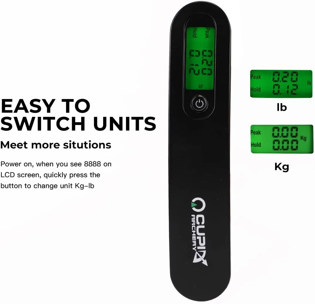 Digital Bow Scale,110 lbs High Precision Archery Bow Scale with Peak/Hold Function