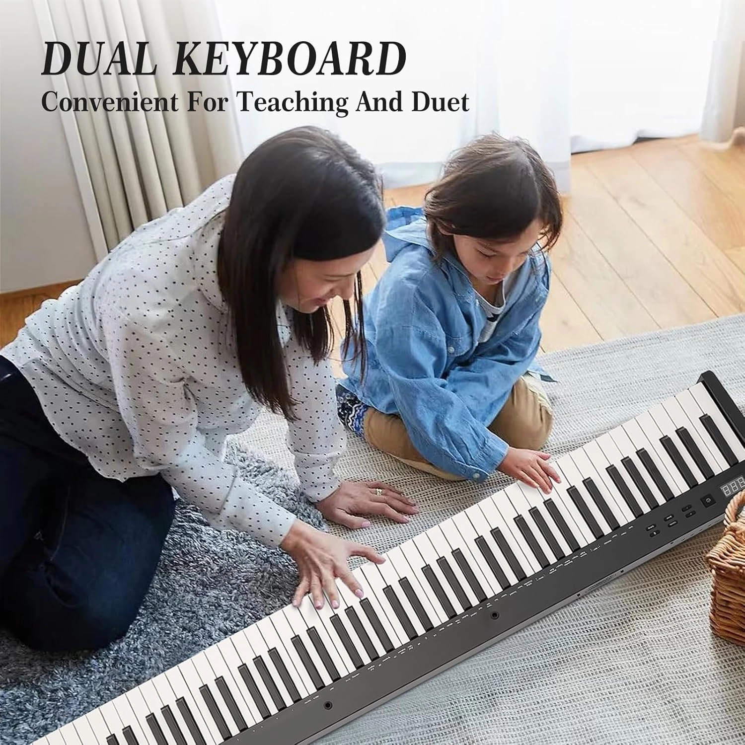 Digital Piano 88 Key Full Size Semi Weighted Electronic Keyboard Piano Set,Portable Electric Piano with Headphones, Pedal,Handbag,Bluetooth, Usb Midi,Electric Keyboard Piano for Beginners