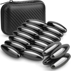 Dilabnba Fidget Toy Hematite Stone Magnet Ferrite Putty Eggs for Adults, Magnetic Fridge Magnets Oval Rocks for Refrigerator, Home, Office, Gadget, Desk Toy Decoration (24PCS)
