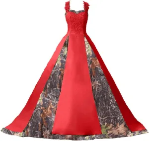 DINGZANCAMO Lace Straps Camo Wedding Dresses Bridal Ball Prom Gowns 2025