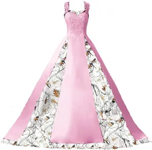 DINGZANCAMO Lace Straps Camo Wedding Dresses Bridal Ball Prom Gowns 2025