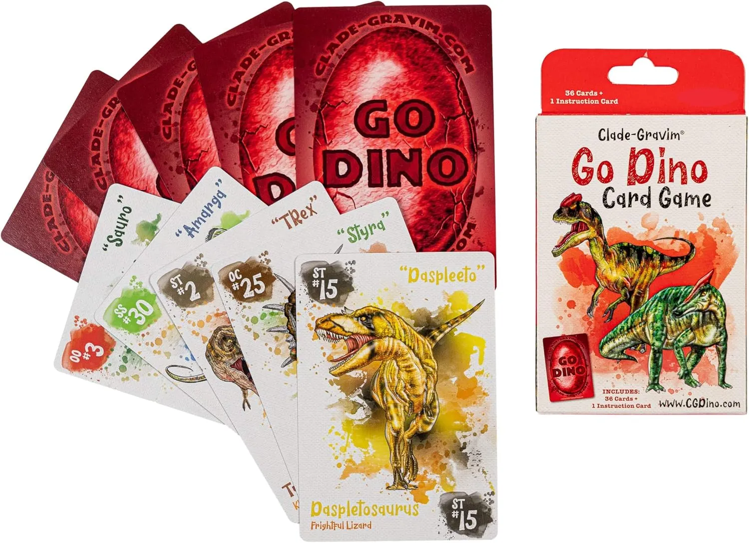 Dinosaur Card Games - Old Bones and Go Dino Bundle Playing Cards Dinosaur Game (2 Games)