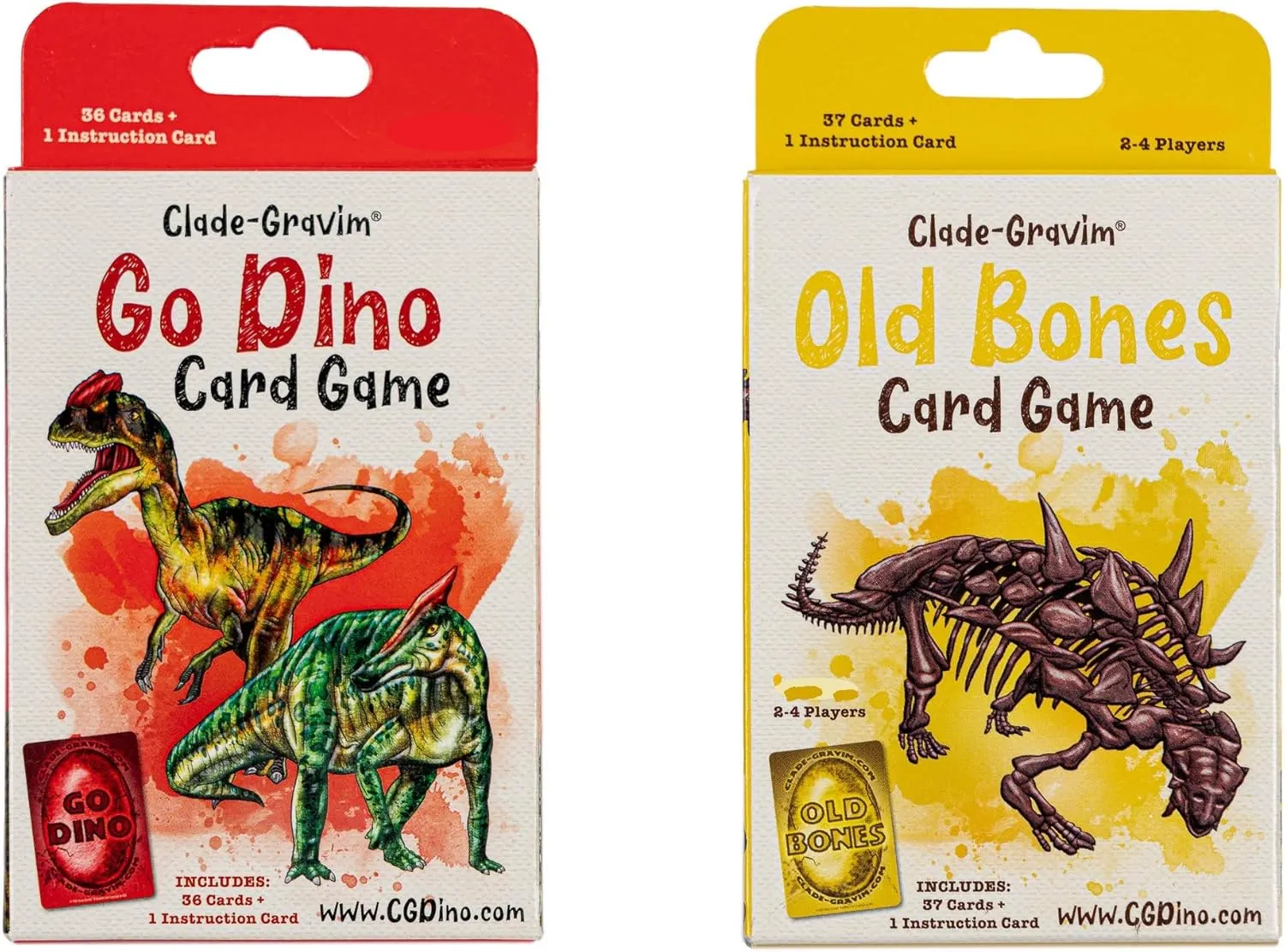 Dinosaur Card Games - Old Bones and Go Dino Bundle Playing Cards Dinosaur Game (2 Games)