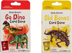 Dinosaur Card Games - Old Bones and Go Dino Bundle Playing Cards Dinosaur Game (2 Games)