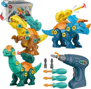 Dinosaur Toys for Kids Take Apart Dinosaur Toys STME Learning Educational Building Construction Set with Power Drill - Dinosaur Toy Party Birthday for Boys