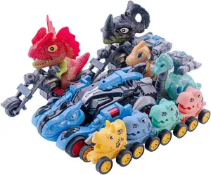 Dinosaur Vihecles Car Toy kit for Kids 3-5,Transforming Dinosaur Toy, Small Pull Back Dino Car,Inertia Locomotive Christmas Birthday Party Favor Gifts, 9pack