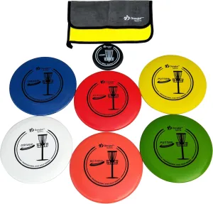Disc Golf Starter Set with 2pcs Driver, 2pcs Mid-Range, 2pcs Putter, 1pc Mini Marker and Towel