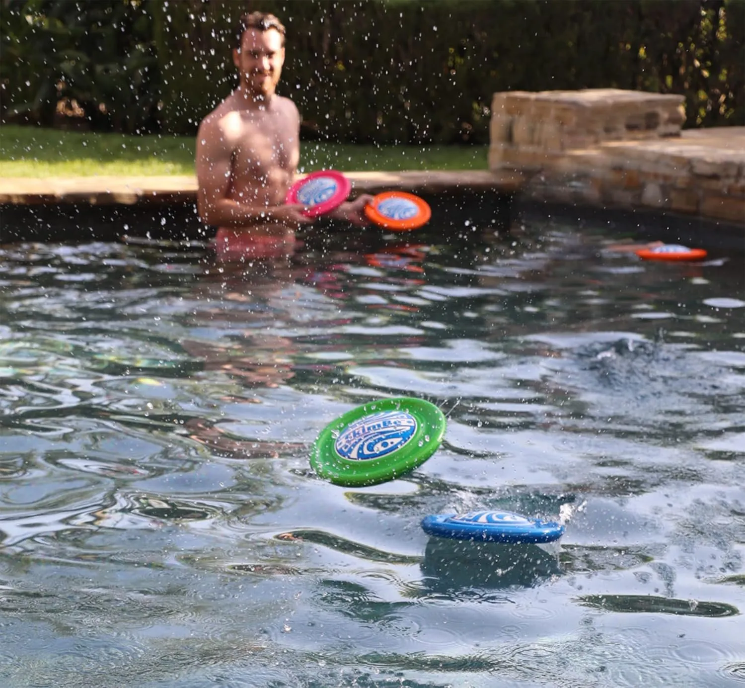 Disc | Water Disc Toy for Spring & Summer | Skips, Skims, Slides & Jumps | Ultimate Fun for Pools, Beaches & Backyards | All-Ages Outdoor Entertainment (Blue)