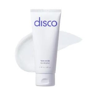 Disco Face Scrub for Men, Exfoliating and Cleansing, Removes Dead Skin and Build Up, All Natural and Paraben Free, Eucalyptus Scent, 3.53oz 100g