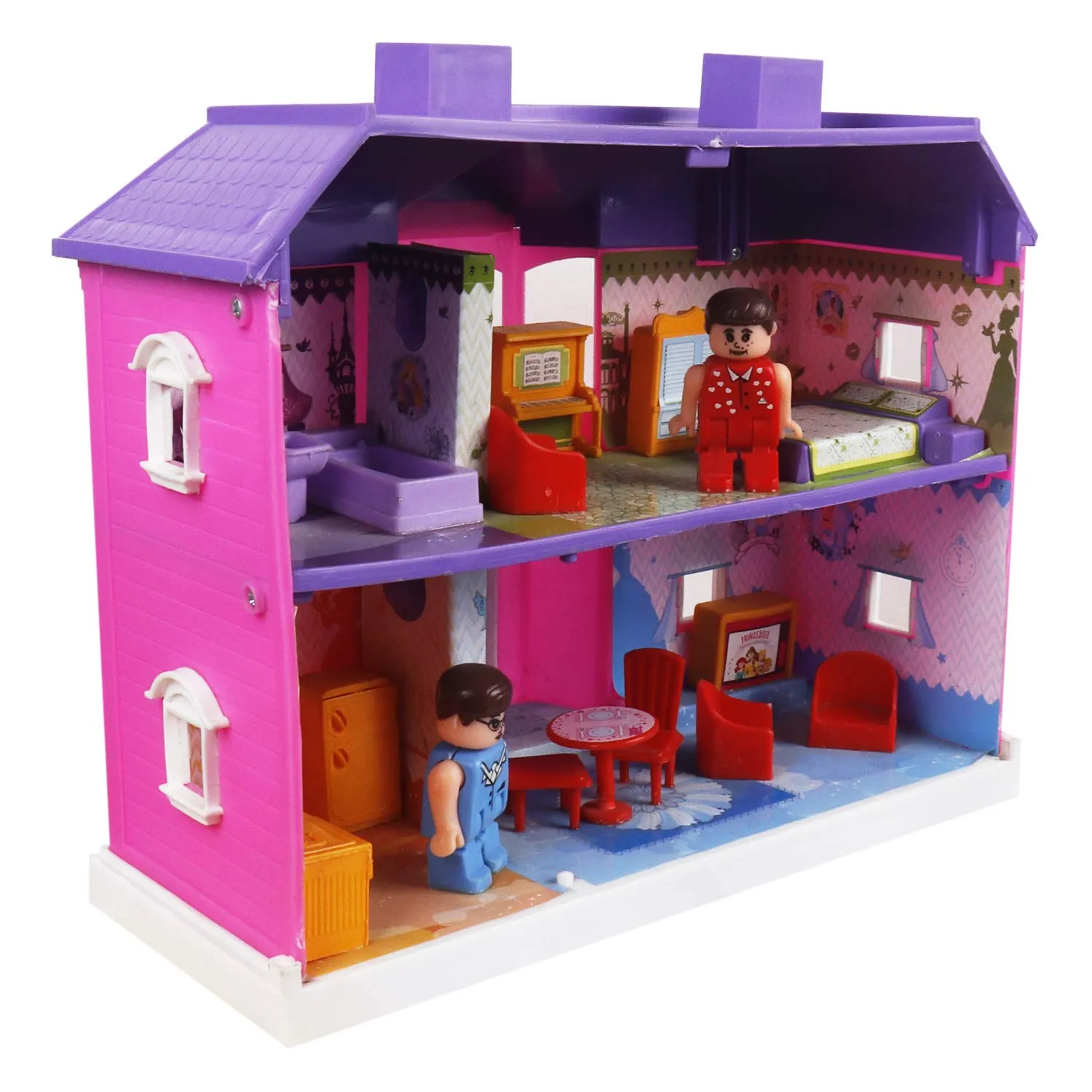 Disney Princess My Country Doll House - 24 pcs | Girls Role Playset | Pretend Play | Doll House with Furniture | Dollhouse Accessories | Imaginative Play | Playhouse | For Kids Age 3  years
