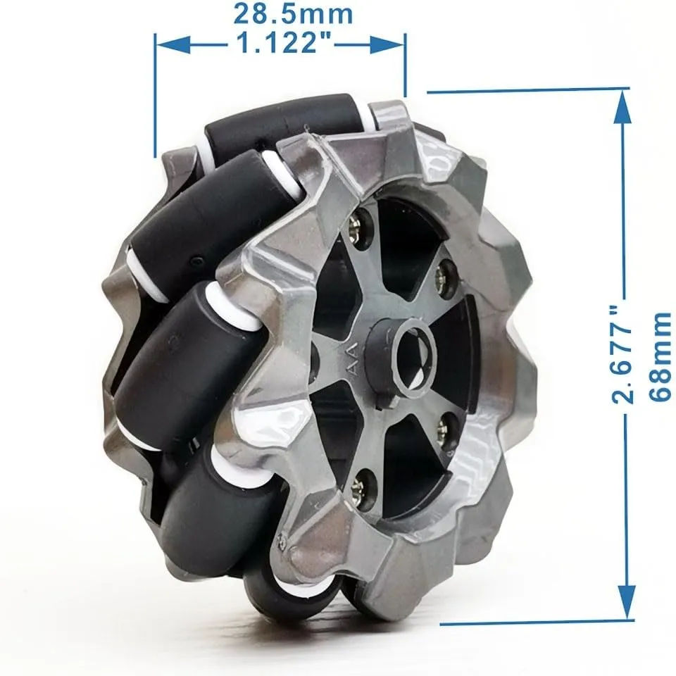 DIY Mecanum Robot Kit - 4WD Omnidirectional Wheels & Motors (4Pcs Wheels, 4Pcs TT Motor)