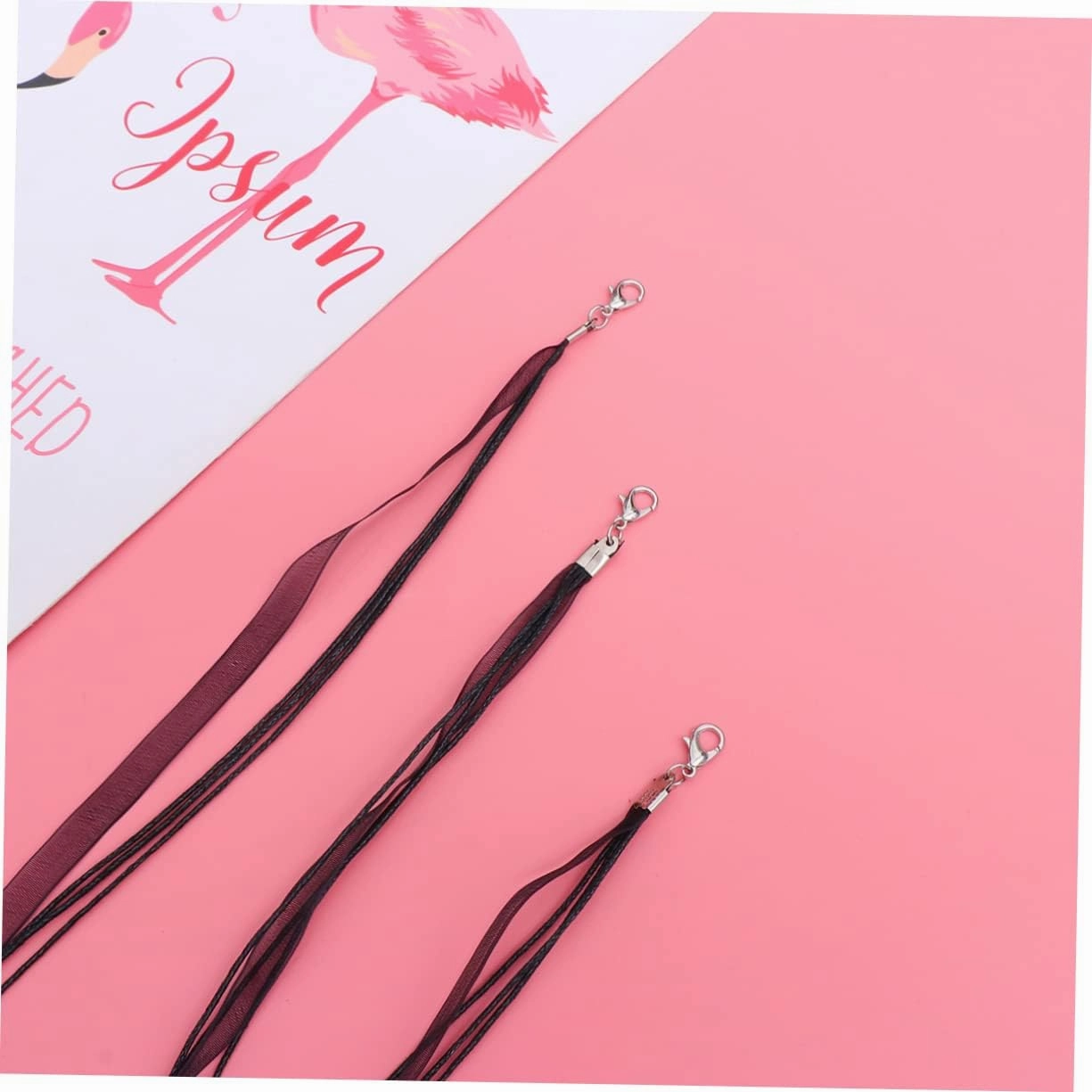 DIY Jewelry Making Supplies 100 Pcs Yarn Wax Thread Cords Satin Lanyard String Lobster Buckle Strong Flexible Rope